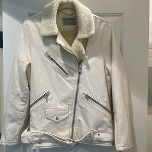 All Saints Shearling Moto Jacket